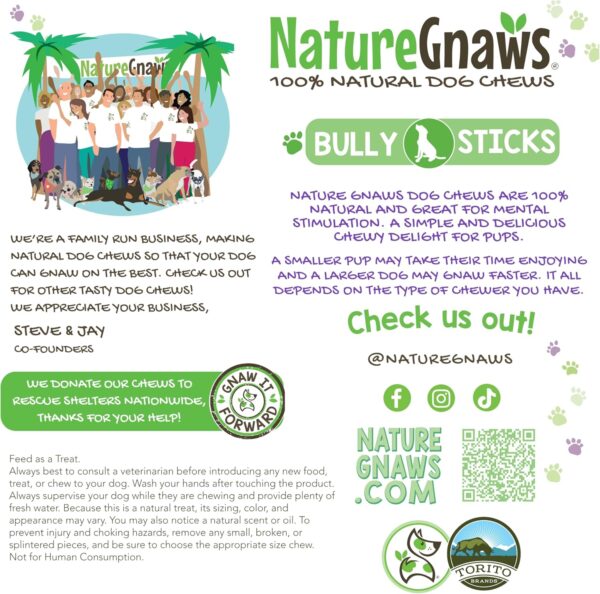 Nature Gnaws Bully Sticks for Dogs 11-12" (8oz) - Mixed Thickness - Long Lasting for Aggressive Chewers and Large Dogs - Natural Beef Dog Chew Bones - Image 5