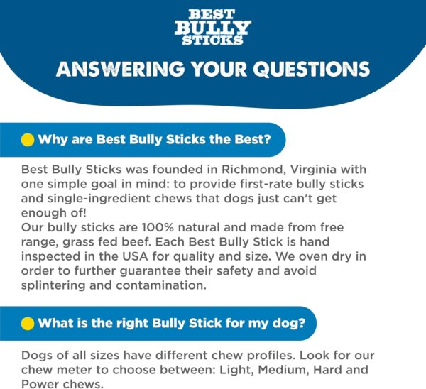 Best Bully Sticks 6 Inch Jumbo Bully Sticks for Dogs - 12 Count (Pack of 1) - Natural Grass-Fed Beef, Single Ingredient, Grain and Rawhide Free Chew, Large Breeds - Image 7