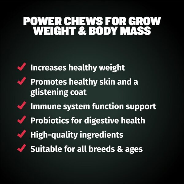 Bully Max Weight Gainer Dog Chews for Puppies and Adult Dogs - High Calorie Dog Food Treats Performance Supplement for Healthy Weight Gain, Immunity & Digestion - 75 Soft Chews for All Breeds, 2 Packs - Image 4