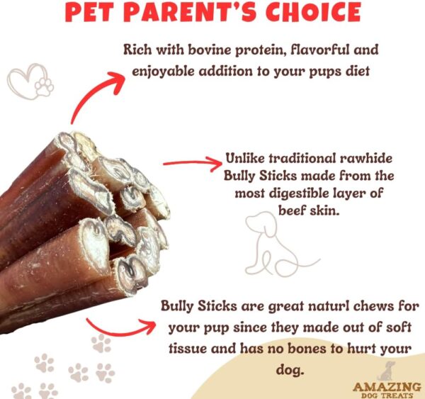 Amazing Dog Treats - Bully Sticks for Small Dogs (6 Inch Junior - 12 Count) - Premium Thin Bully Sticks for Dogs - Best Bully Stick Dog Chews - Bully Bones for Puppies and Small Breeds - Image 3
