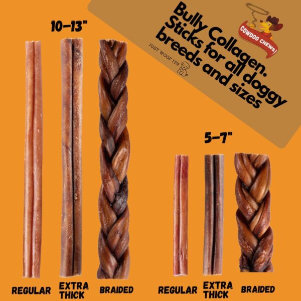 Cowdog Chews Beef Bully Stick: Odor-Free, Fully Digestible Beef Collagen Chews (5-7", 10 Count) - Natural, Grain-Free, Long-Lasting Collagen Bully Stick Substitute for All Dog Breeds - Image 6