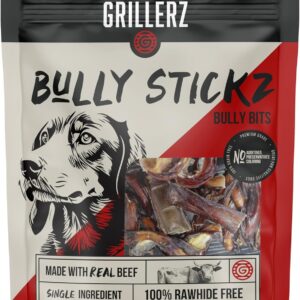 Grillerz Bully Bits, 1/2 lb Bag, 8 oz, All Natural Dog Treat for All Breeds, Dog Chew for Healthy Teeth