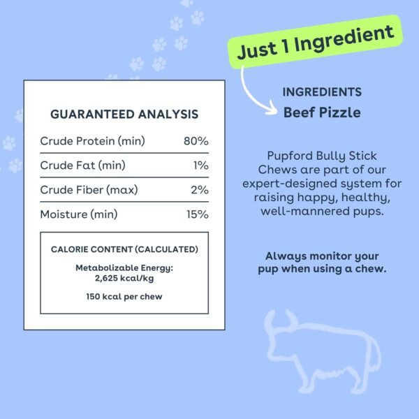 Pupford Thick Bully Sticks for Dogs & Puppies, Smoked for Improved Smell, Natural, Long-Lasting, Single Ingredient Chews for Small & Medium Breeds (6", 20 Count) - Image 4