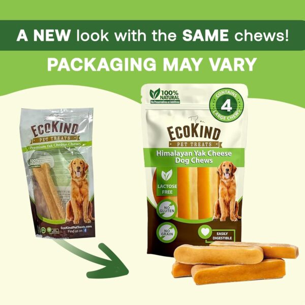 EcoKind Premium Gold Yak Cheese Himalayan Dog Chews, Dog Treats Large Breed, All Natural, High Protein, for Aggressive Chewers, Large - 4 Chews (1 lb) - Image 8