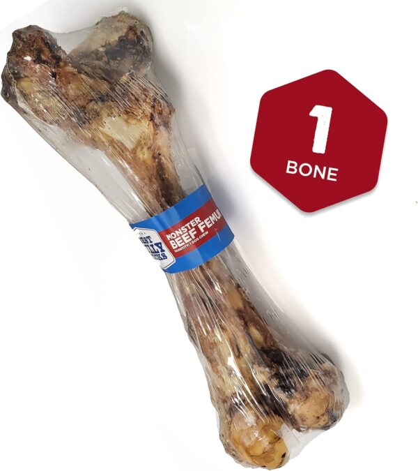 Best Bully Sticks Meaty Monster Jumbo Bone - Single Count (Pack of 1) - USA Baked, All-Natural, 100% Grass-Fed Femur, Supports Dental Health - Image 2