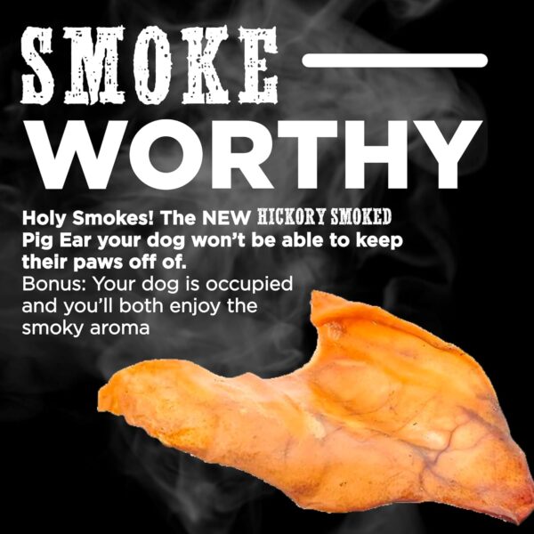 Best Bully Sticks Hickory Smoked Whole Pig Ears - 12 Count (Pack of 1) - No Additives, 100% Pork, Great for Small or Large Breeds - Image 4