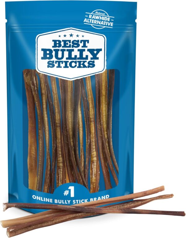 Best Bully Sticks 12 Inch Odor-Free Bully Sticks for Dogs - 12 Count (Pack of 1) - Natural Grass-Fed Beef, Easily Digestible, No Grain or Rawhide - Large Breeds