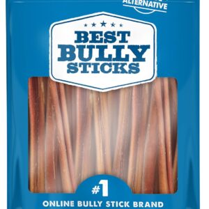 Best Bully Sticks 6 Inch Bully Sticks - 25 Count (Pack of 1) - Natural, Easily Digestible, 100% Grass-Fed, Grain and Rawhide Free
