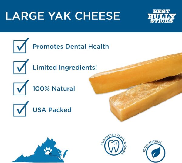 Best Bully Sticks Himalayan Yak Cheese for Dogs - Large 4 Count (Pack of 1) - Natural, No Lactose, Odor Free, Long-Lasting Snack - Image 2