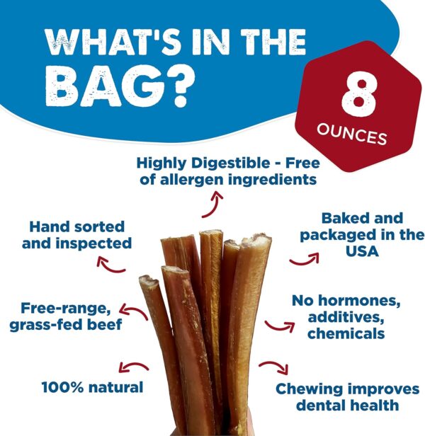Best Bully Sticks 2-4 Inch Junior Bully Sticks for Dogs - 8 oz (Pack of 1) - Natural Grass-Fed Beef, Grain and Rawhide Free, Small Breeds, Puppies - Image 2