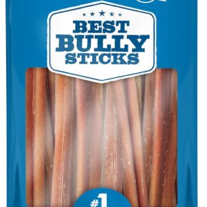 Best Bully Sticks 6 Inch Bully Sticks - 8 oz (Pack of 1) - Natural Grass-Fed, Grain and Rawhide Free, Great for Medium or Large Pets