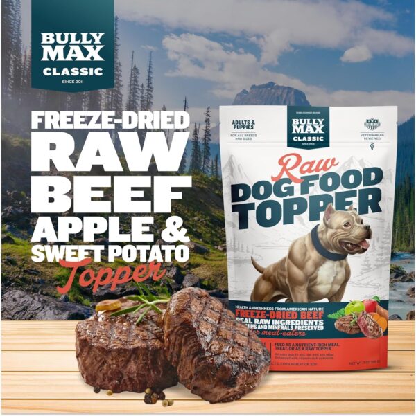 Bully Max Freeze-Dried Raw Dog Food Toppers for Puppies & Adult Dogs - 4 Variety Pack Puppy Treat or Dog Meal Enhancers with Fruits & Veggies - Rich in Vitamins & Minerals for Small & Large Breed Dogs - Image 4