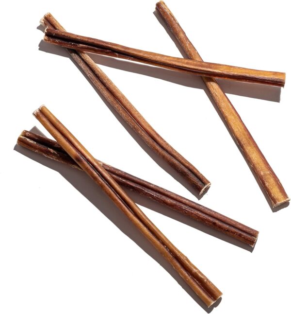 Jack&Pup Thick Bully Sticks 12 Inch Premium Dog Bully Sticks for Large Dogs Aggressive Chewers - All Natural Bully Sticks Odor Free 12" Large Bully Sticks, Long Lasting Dog Chews Bully Stick (5 Pack) - Image 7