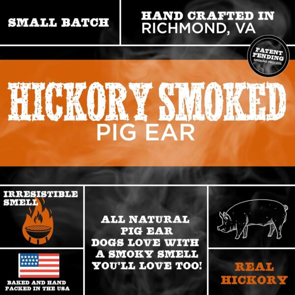 Best Bully Sticks Hickory Smoked Whole Pig Ears - 12 Count (Pack of 1) - No Additives, 100% Pork, Great for Small or Large Breeds - Image 3