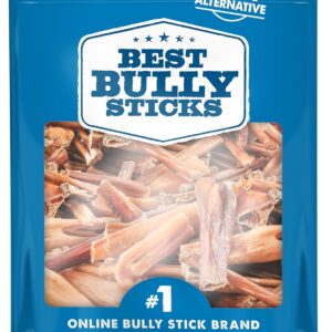 Best Bully Sticks 2-4 Inch Junior Bully Sticks for Dogs - 8 oz (Pack of 1) - Natural Grass-Fed Beef, Grain and Rawhide Free, Small Breeds, Puppies
