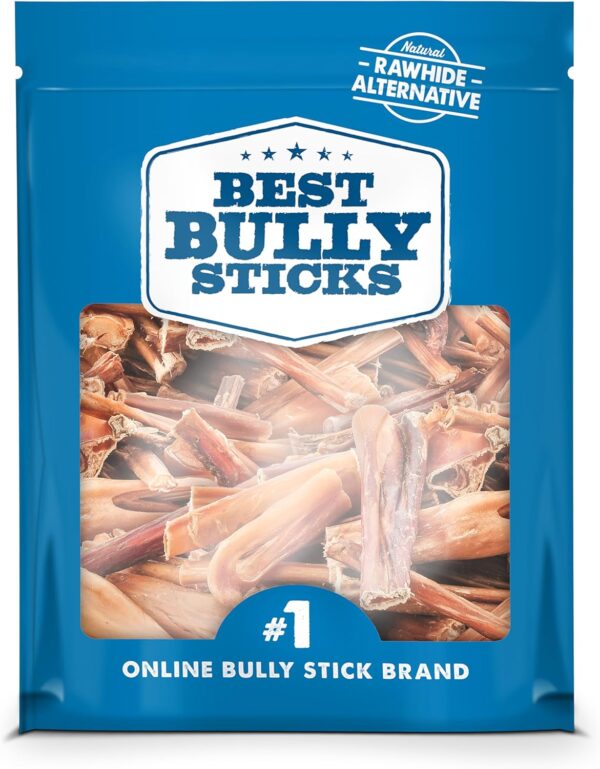Best Bully Sticks 2-4 Inch Junior Bully Sticks for Dogs - 8 oz (Pack of 1) - Natural Grass-Fed Beef, Grain and Rawhide Free, Small Breeds, Puppies