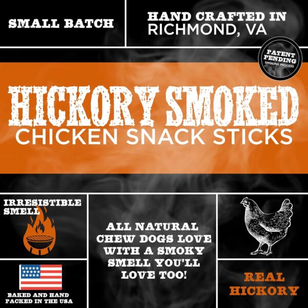 Premium Hickory Smoked Chicken Quick Sticks - 6 Inch, 16 Count (Pack of 1) - No Additives, 100% Natural, Collagen, All Breeds - Image 3