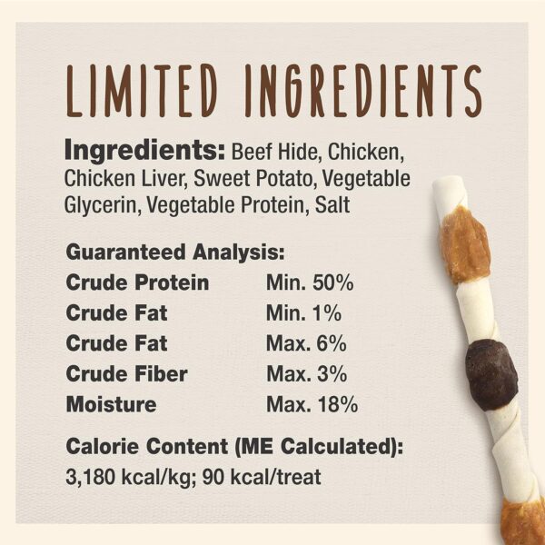 Cadet Gourmet Shish Kabob Dog Treats for Large Dogs, Healthy & Natural Chicken & Sweet Potato Chew Sticks, Beef Hide, Extra Large 10 Inch, 4 Count (Pack of 1) - Image 4