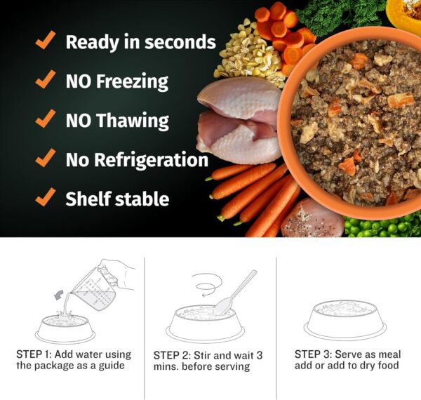 Bully Max Wet Dog Food for Adults & Puppies - Dehydrated High Protein Instant Fresh Soft Dog Food with Chicken - Healthy Muscle Growth for Small & Large Breeds - 2 Dry Pounds (Makes 5.5 lbs. Wet Food) - Image 4