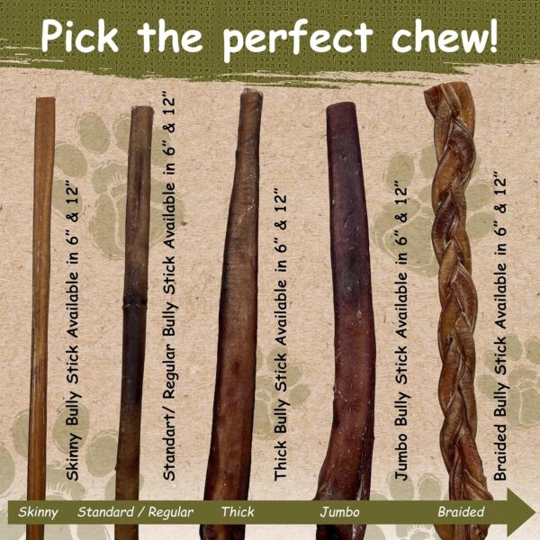 Top Dog Chews 6" Bully Sticks - 25 Pack, All-Natural, Roasted, Sourced from Free-Range Beef, High Protein, Low Fat Dog Chews for Healthy Teeth, Gums & Chewing Satisfaction. - Image 3