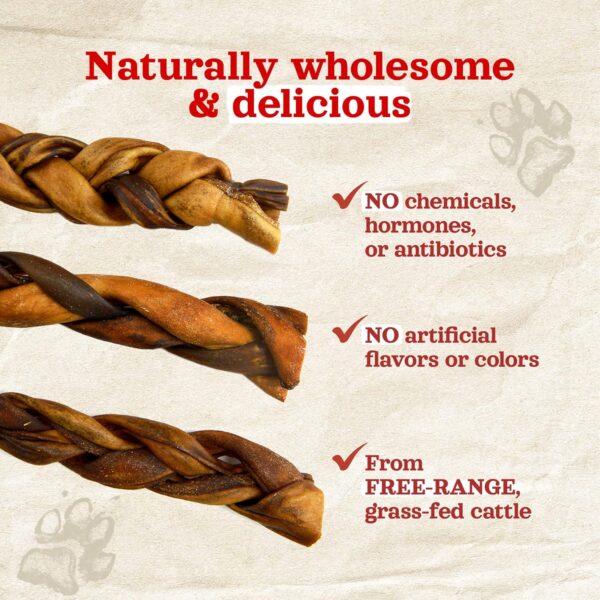Natural Farm Braided Collagen Chews for Dogs (12 Inch, 6 Pack), Collagen Sticks, Natural Dog Chews, Long Lasting, for Small, Medium and Large Dogs, Odor-Free, Rawhide Alternative - Image 6