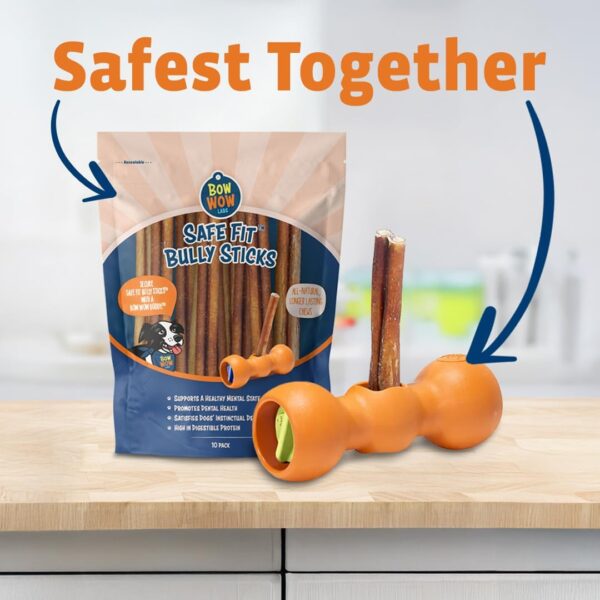 Bow Wow Labs 6" Bully Sticks for Dogs | 100% All Natural, Grass-Fed, Free-Range Beef | Low Odor | Long Lasting Chews | SafeFit | 10 Pack (Midsize) - Image 7