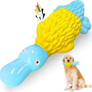 Dog Chew Toys for Aggressive Chewers: Indestructible Dog Toys- Large Squeaky Tough Dog Toys for All Breed Sizes to Keep Them Busy (Blue)