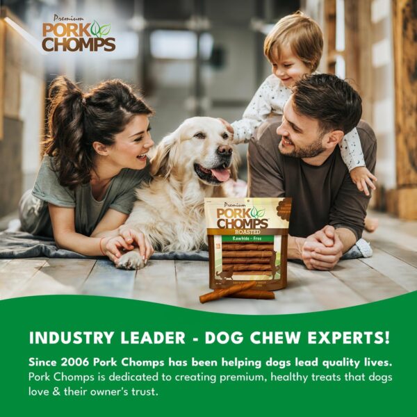 Pork Chomps Roasted Pork Skin Dog Chews, 6-inch Twists, 15 Count - Image 7