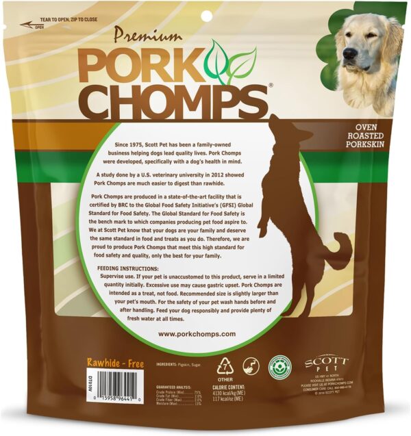Pork Chomps Roasted Pork Skin Dog Chews, 6-inch Twists, 15 Count - Image 6