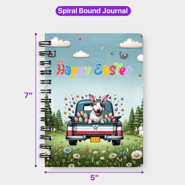 Ninety3POD Happy Easter Bull Terrier American Flag Truck Spiral Bound Journal Bully Dog Breed Lovers Gifts Idea 5x7in Spiral Notebook - 001 - Image 5