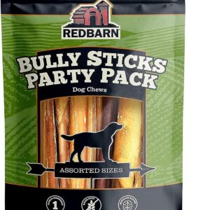Redbarn Pet Products All Natural 5-8" Bully Sticks for Small & Large Dogs - Healthy Long Lasting Chews Variety Party Pack - 100% Beef Single Ingredient Low Odor Rawhide Free Dental Treats - 8 oz Bag
