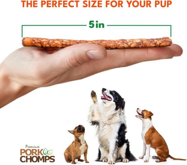 Pork Chomps Dog Chews, 5-inch Munchy Sticks, Assorted Flavors, 50 Count (Pack of 1) - Image 4
