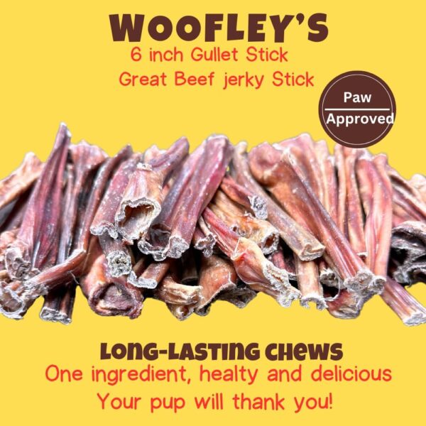 Woofley's - Esophagus Stick (50 Count)- Gullet Sticks for Dogs - Safe Jerky Dog Chews -Easily Digestible Dog Jerky Bully Sticks - Image 2