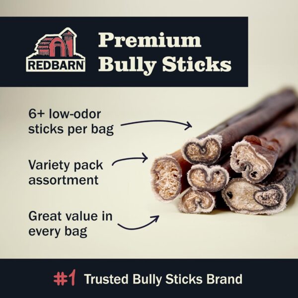 Redbarn Pet Products All Natural 5-8" Bully Sticks for Small & Large Dogs - Healthy Long Lasting Chews Variety Party Pack - 100% Beef Single Ingredient Low Odor Rawhide Free Dental Treats - 8 oz Bag - Image 2