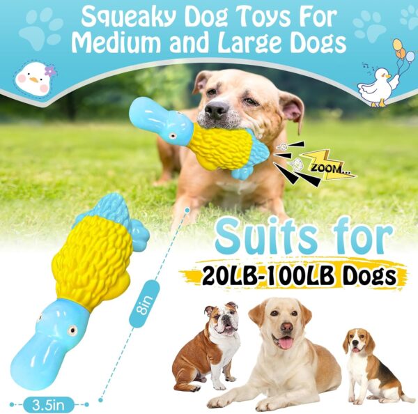 Dog Chew Toys for Aggressive Chewers: Indestructible Dog Toys- Large Squeaky Tough Dog Toys for All Breed Sizes to Keep Them Busy (Blue) - Image 3
