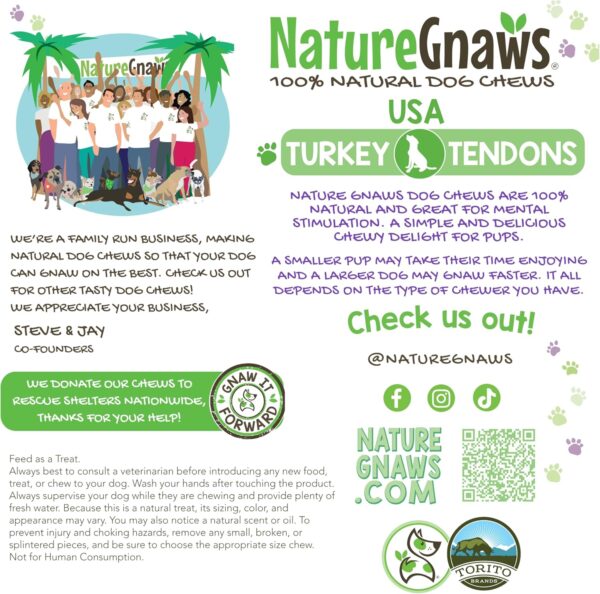 Nature Gnaws USA Turkey Tendons for Dogs (4oz) - Delicious Grain Free Reward Snack for Small, Medium & Large Breeds - Premium Natural Dog Chew Treats - Image 5