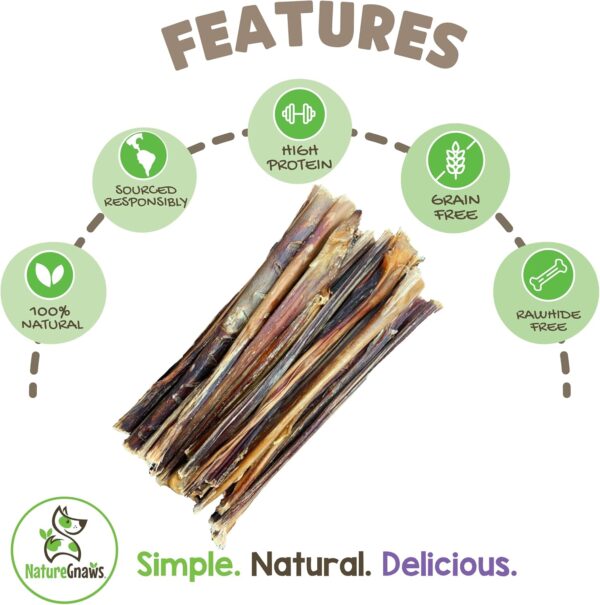 Nature Gnaws Extra Thin Pork Bully Sticks for Small Dogs 5-6" (15 Count) - Long Lasting for Light Chewers and Puppies - Natural Bacon Dog Chew Treats - Image 2