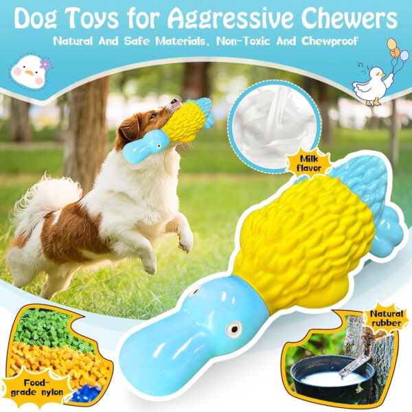 Dog Chew Toys for Aggressive Chewers: Indestructible Dog Toys- Large Squeaky Tough Dog Toys for All Breed Sizes to Keep Them Busy (Blue) - Image 2