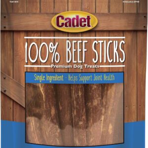 Cadet 100% Beef Strips Dog Chew Sticks, Long-Lasting Single-Ingredient Natural Treats, High-Protein, Perfect for Small & Large Breeds, 12 oz