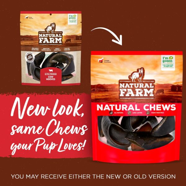 Natural Farm Cow Hooves (6 Pack), Odor-Free, All Natural Sourced from Farm-Raised Beef Hoof Dog Treats, Great Alternative to Bully Sticks or Rawhide, Dental Chew for Small, Medium, Large Breeds - Image 2