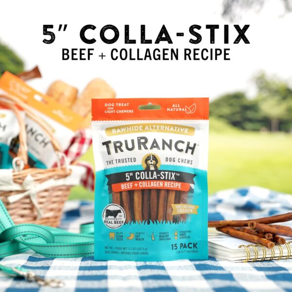 Collagen Sticks - 5" Collagen Sticks for Dogs - Long Lasting Healthy Joint Support Dog Treat - Rawhide Alternative - Skin & Coat Health - Made with Real Beef, 1 Bag, 15 Count - Image 7