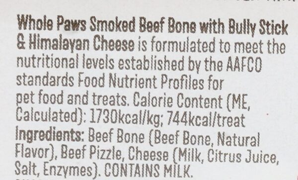 Whole Paws, Smoked Beef Bone with Bully Stick & Himalayan Cheese, Large (For Dogs 60 lbs & Under), 10 Ounce - Image 4