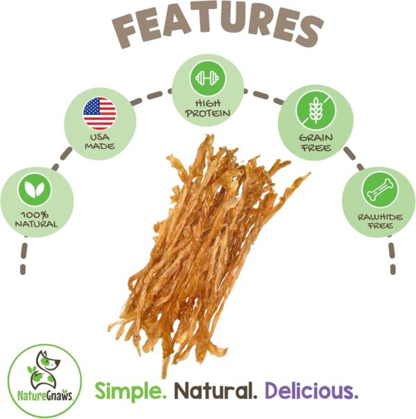 Nature Gnaws USA Turkey Tendons for Dogs (4oz) - Delicious Grain Free Reward Snack for Small, Medium & Large Breeds - Premium Natural Dog Chew Treats - Image 2
