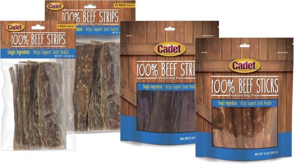 Cadet 100% Beef Strips Dog Chew Sticks, Long-Lasting Single-Ingredient Natural Treats, High-Protein, Perfect for Small & Large Breeds, 12 oz - Image 8