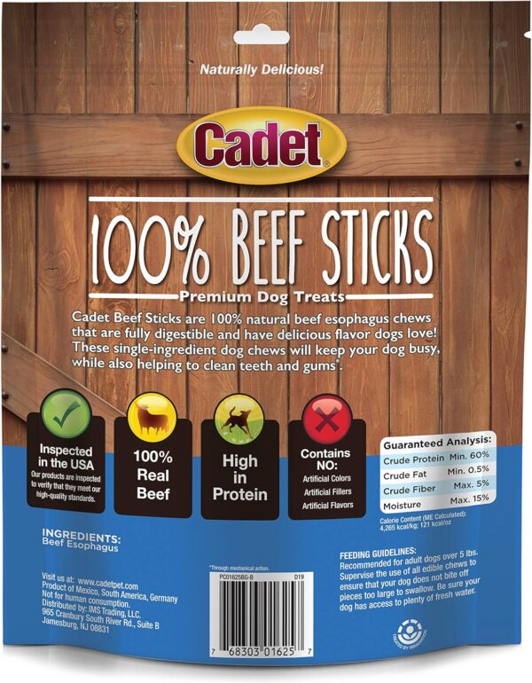 Cadet 100% Beef Strips Dog Chew Sticks, Long-Lasting Single-Ingredient Natural Treats, High-Protein, Perfect for Small & Large Breeds, 12 oz - Image 9