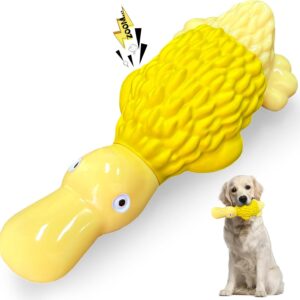 Dog Toys for Aggressive Chewers: Tough Dog Chew Toys-Large Squeaky Dog Toys for All Breed Sizes to Keep Them Busy (Yellow)