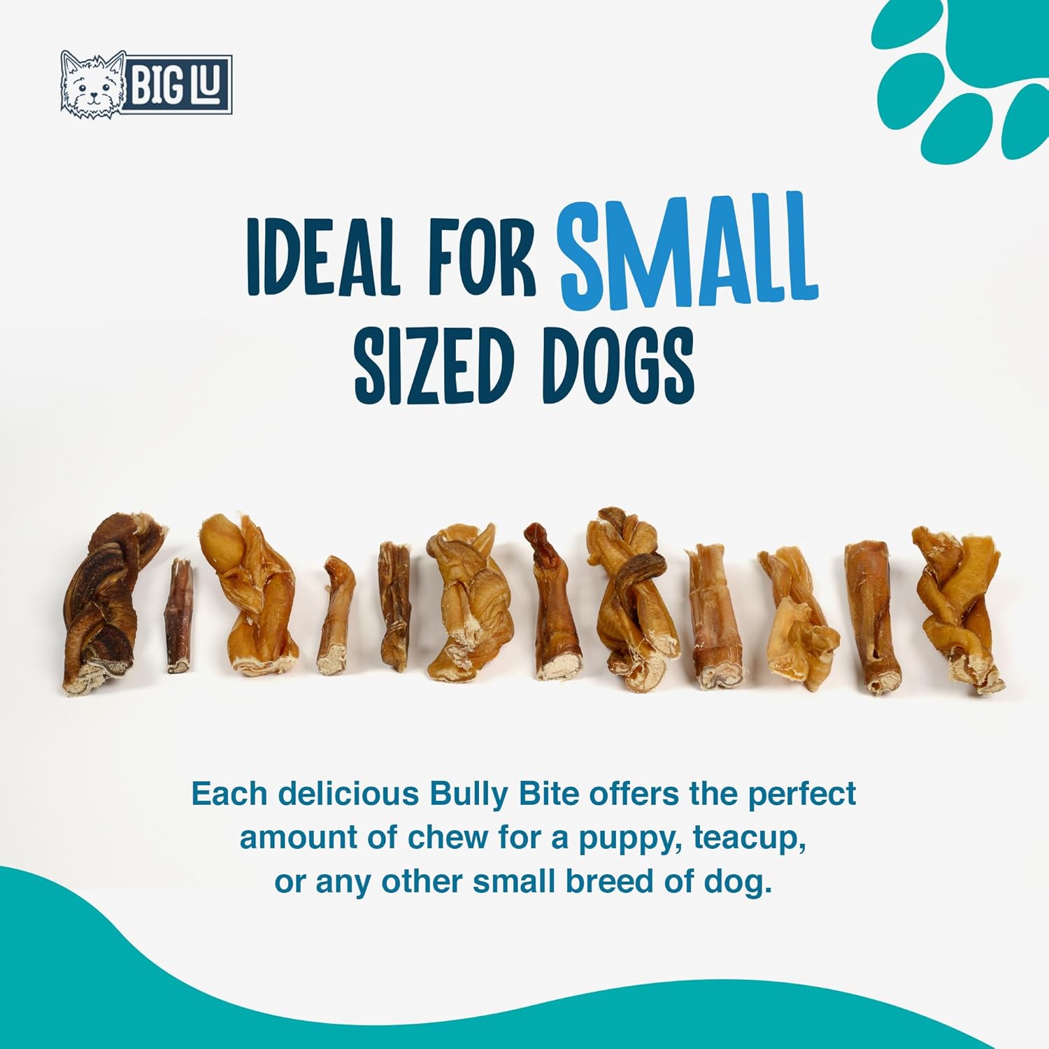Big Lu - 2-4” Bully and Braided Sticks, 1 lb Bag, 100% Grass-Fed Beef Chews, Fully Digestible Treats for Puppies and Small to Medium Dogs, Natural Single-Ingredient Chews for Keeping Dogs Busy - Image 2