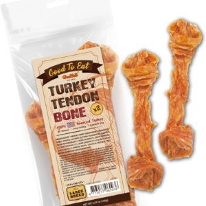 Gootoe Turkey Tendon Dog Treats, Bone (L) 3.53 oz, USA-Sourced Turkey Tendon, Natural Snack, Premium Puppy Chews, Hypoallergenic, Reseal Value Bags, Size for Large Dogs