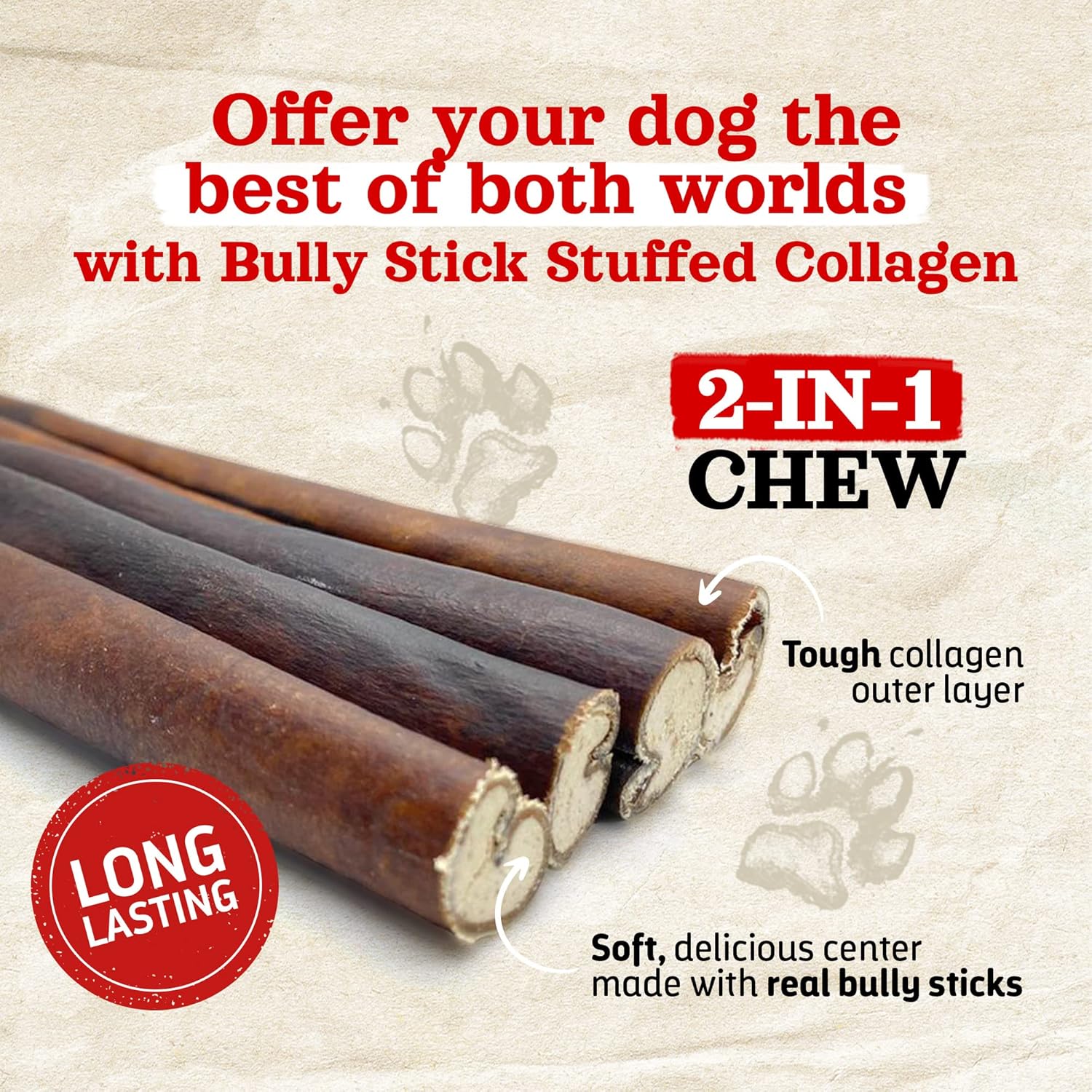 Natural Farm Bully Sticks Stuffed Collagen Sticks for Dogs (12 Inch, 12-Pack), Rawhide-Free Collagen Sticks, Natural Dog Chews, Long Lasting, Small, Medium and Large Dogs, Great Rawhide Alternative - Image 3