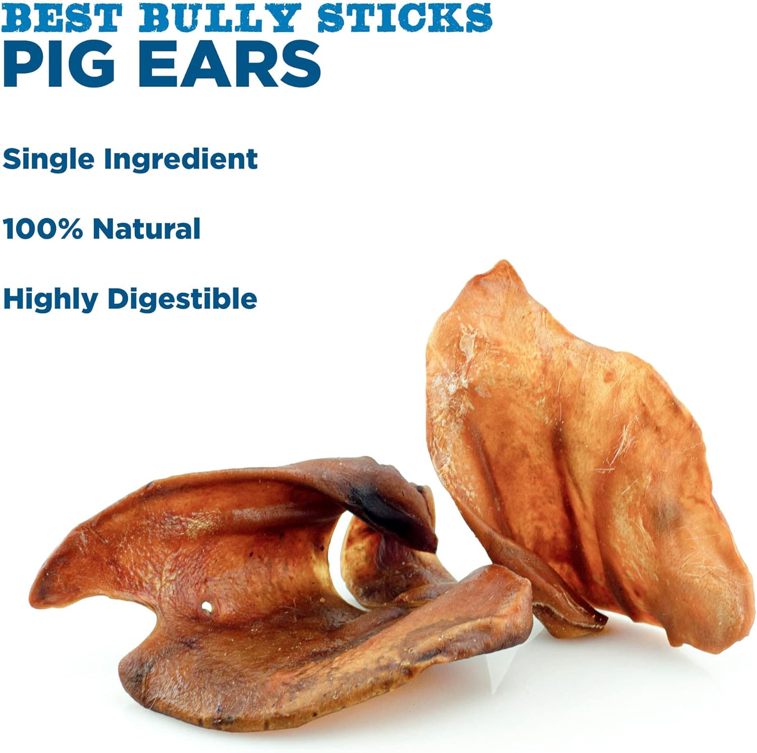 Best Bully Sticks Pig Ears for Dogs - 12 Count (Pack of 1) - All-Natural, USA Baked and Packed, Single Ingredient, 100% Pork, Easily Digestible - Puppies, Small, Medium, Large - Image 2